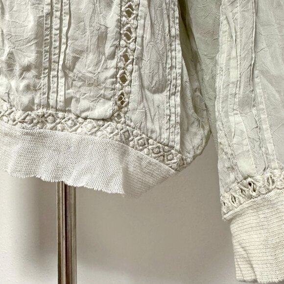 Johnny Was Pintuck Mesh Peasant Blouse - Picture 5 of 9